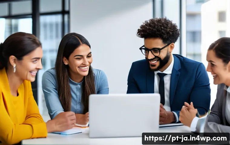 지식 활용 실천 프로젝트에 대한 직원의 인식 조사 - A diverse team of Brazilian office workers engaged in a vibrant collaborative meeting in a modern, b...