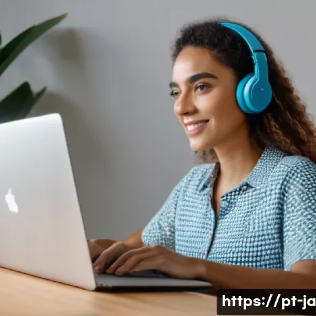 지식 활용 실천 프로젝트 관련 성공적인 웹 세미나 - A modern home office setup in Brazil featuring a young professional woman attentively attending a we...